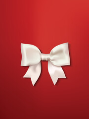 Naklejka premium White silk knot christmas template for decoration