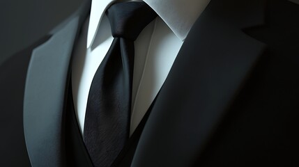 A man in a suit and tie with a black tie