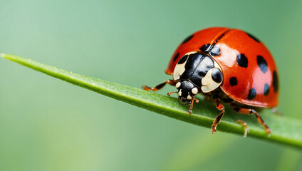 Naklejka premium Ladybug on Grass