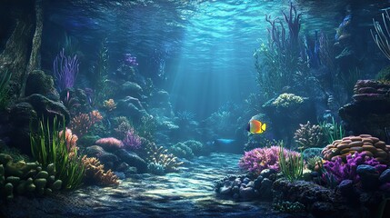 Fototapeta premium Underwater Coral Reef Scene
