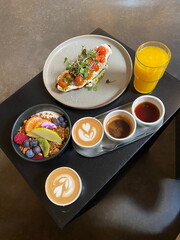 breakfast at a cafe