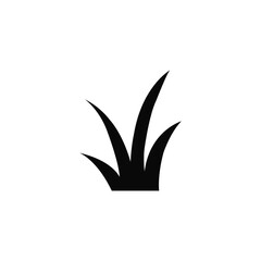 Black lawn grass icon vector on white background isolated.