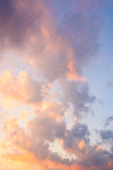 Dramatic clouds in the sky during sunset