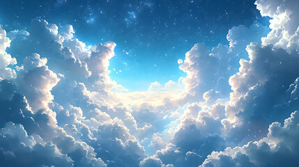 A Breathtaking Celestial Canvas: Serene Cloudscape Above the Earth