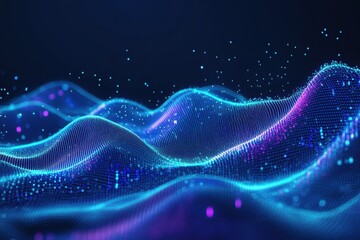 Futuristic financial graph glowing blue and cyan colors digital data visualization