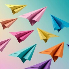 A colorful paper airplane