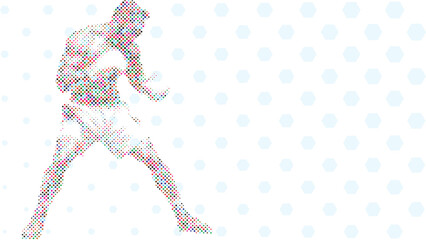 A silhouette vector from basic shape of a boxer athlete exercise routine