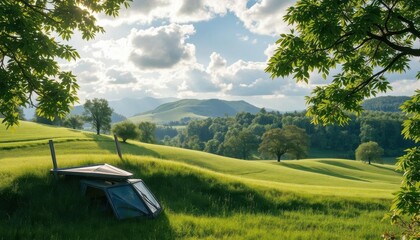 Fototapeta premium a tent that is sitting in the grass