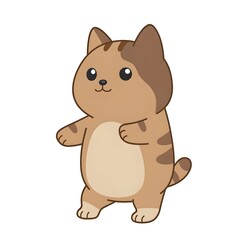 Obraz premium Cute cartoon cat character standing