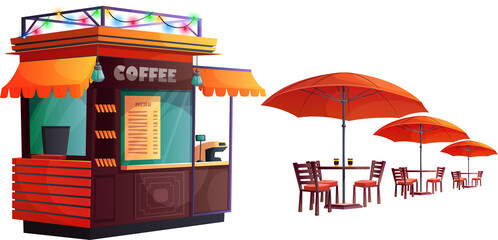 Obraz premium Park Cafe with Table