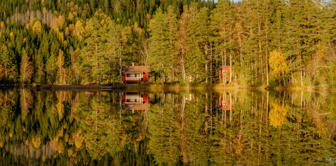 Autumn view at a lake