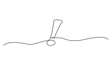 Obraz premium Exclamation point. One line continuous exclamation point. Line art, Continuous one line drawing, Dangerous sign line continuous drawing vector, Exclamation mark one line drawing.
