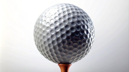 Golf Ball on Tee, Isolated White Background, Closeup, Sport, Equipment, Photography