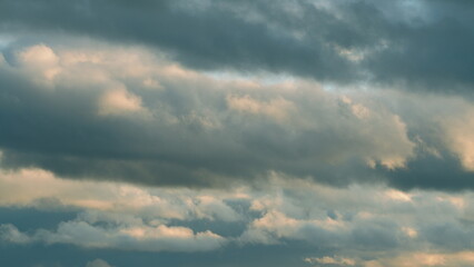 Obraz premium Beautiful sunset. Evening sky scene with different shades light from the setting sun.