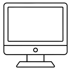 Minimalist Desktop Computer Icon Vector Design