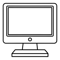 Minimalist Desktop Computer Icon Vector Design