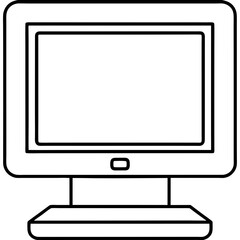 Minimalist Desktop Computer Icon Vector Design