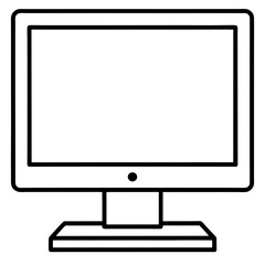 Minimalist Desktop Computer Icon Vector Design