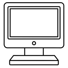 Minimalist Desktop Computer Icon Vector Design