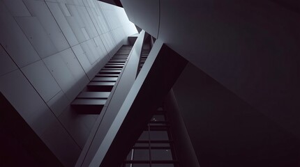Concrete Labyrinth: Ascending Stairwell in Modern Architecture 