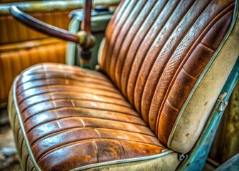 Macro Photography of an Old DKW Vehicle Seat Parts in Purworejo, Indonesia - November 20, 2024 - A Close-Up View Highlighting Textures and Details of Vintage Automotive Components