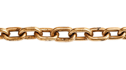 Golden chain link isolated on transparent background