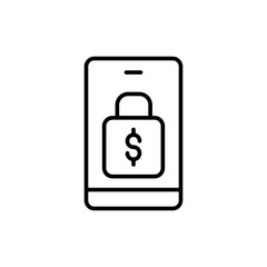 Mobile payment outline icons, minimalist vector illustration ,simple transparent graphic element .Isolated on white background