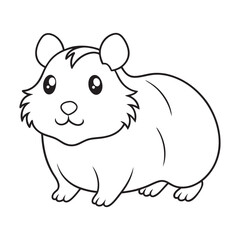 Adorable Hamster Cartoon Illustration for Kids' Coloring Pages and Educational Materials