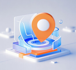 3d Illustration of a Map Pin Icon