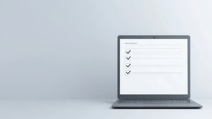 Survey Interface on Laptop with Checkboxes