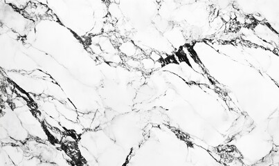 Marble texture, white and black veins, elegant surface, natural stone, high contrast, polished finish, ideal for backgrounds, interiors, and designs