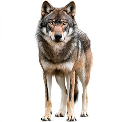 Fototapeta premium A full-body photograph of a wolf on a white background
