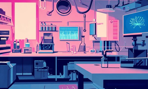 A vibrant, modern laboratory filled with scientific equipment and tools for research.