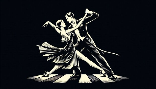 art deco couple dance retro glamorous 1920s white white elegance vintage roaring twenties