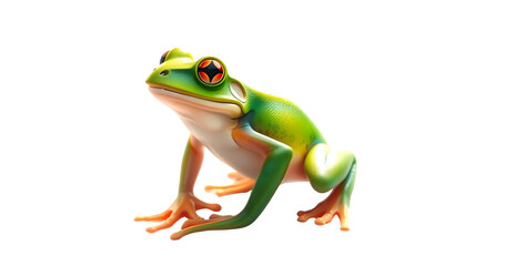 Obraz premium Green Tree Frog isolated on transparent background