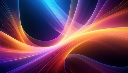 Abstract Flow of Colors: A mesmerizing abstract background featuring vibrant, flowing lines of color against a deep, black backdrop. Perfect for themes of energy, movement.