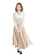 エレガントな大人の女性イラスト