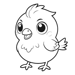 Obraz premium Adorable coloring page featuring cute animals. Perfect for kids' activity books, educational materials, and creative projects