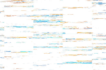 Abstract digital lines in blue and orange tones, arranged horizontally on a clean white background. Concept of modern technology design. 3D Rendering.