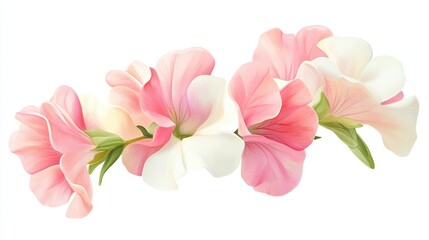 Obraz premium Delicate Pink and White Flowers Blooming Beautifully