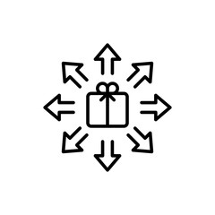 Giveaway outline icons, minimalist vector illustration ,simple transparent graphic element .Isolated on white background