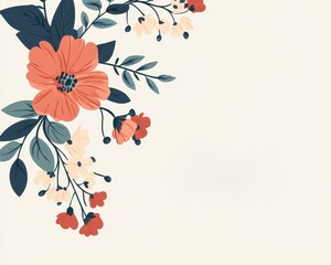 Naklejka premium Thank you text, subtle floral pattern, elegant tone, flat design illustration