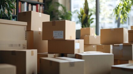 Diverse online shopping categories featuring fast delivery services, from tech gadgets to kitchenware, displayed with icons showing quick shipping and reliable arrival times