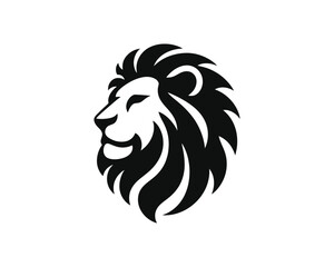 Fototapeta premium Lion head icon vector. Lion face logo design template. Silhouette simple. Black color, Flat style lion. Vector illustration Animal Logotype concept.