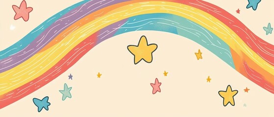 Gratitude card with rainbow colors, uplifting mood, flat design illustration