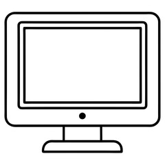 Minimalist Vector Illustration of a Monitor Icon