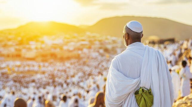 Spiritual Moment at Mount Arafat During Arafah Day