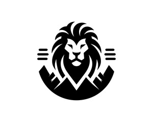 Lion head icon vector. Lion face logo design template. Silhouette simple. Black color, Flat style lion. Vector illustration Animal Logotype concept.