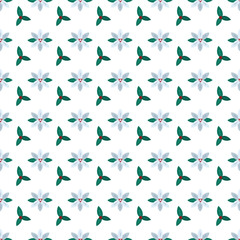 Christmas Florals Seamless Vector Pattern Design