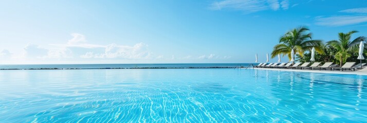 Banner is a modern VIP hotel with a large swimming pool, place to place ads, text,